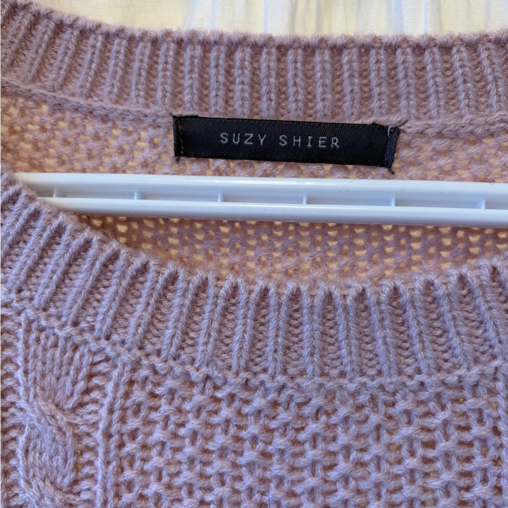Suzy Shier Lilac Cable Knit Sweater - Picture 4 of 5